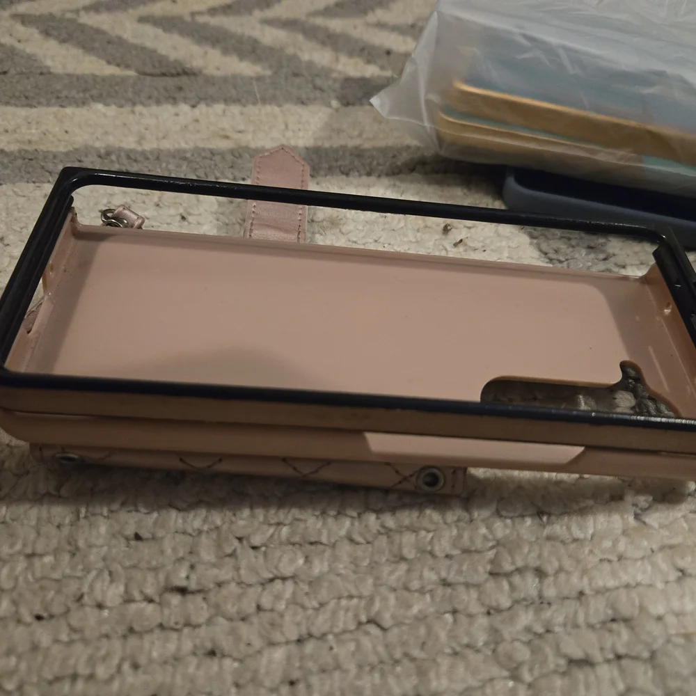 Brown Leather Phone Case with Gold Trim